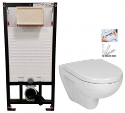 DEANTE Podomítkový rám, pro závěsné WC mísy bez tlačítka + WC JIKA LYRA PLUS + SEDÁTKO DURAPLAST SLOWCLOSE (CST_WC01 X LY5)