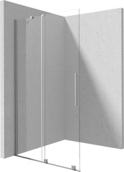 DEANTE - Prizma krátká ke kolmé stěně/dlouhá k paralelní stěně sprchová stěna, walk-in, 80 cm - posuvná; (KTJ_F38R)