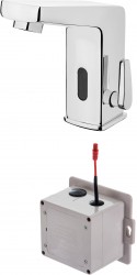 DEANTE - Sensor chrom - Umyvadlová baterie senzorová, s regulací teploty - 4xAA (BCH_029R)