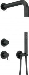 DEANTE - Silia černá jednoručková, baterie Podomítkový sprchový set, s pevnou sprchovou hlavicí (NQS_N9XK)