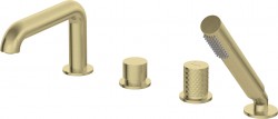 DEANTE - Silia Hexa kartáčované zlato Vanová baterie, 4-dílná, se sprchovým setem (BHS_R14M)