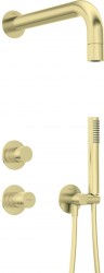 DEANTE - Silia Hexa Podomítkový sprchový set, s pevnou sprchovou hlavicí, kartáčované zlato (NHS_R9XK)
