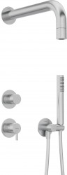 DEANTE - Silia nerez jednoručková, baterie Podomítkový sprchový set, s pevnou sprchovou hlavicí (NQS_F9XK)