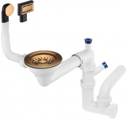 DEANTE - Space-Saver Odpadní sada granitového dřezu, 1-miska, kartáčovaný bronz (ZXY_C949)