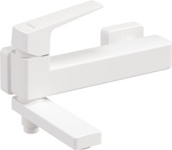 DEANTE - Sprchová baterie Blur, bílá, nástěnná - s skládací výtokovou armaturou (BQL_A12M)