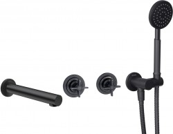 DEANTE - Temisto černá Podomítková vanová baterie (BQT_N18P)