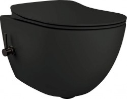 DEANTE - Záchodová mísa černá, s funkcí bidetu - s baterií (CBP_NWPW)