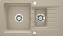 DEANTE - Zorba sandy - Granitový dřez, 1.5 - bowl s odkapávačem (ZQZ_7513)