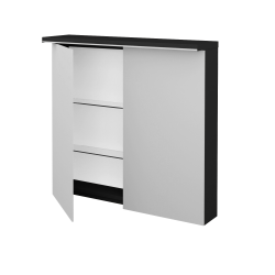 Dřevojas - Dvoudveřová galerka ASTON GA2OE 80 - L03 Antracit vysoký lesk (241209)