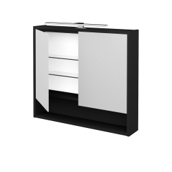 Dřevojas - Dvoudveřová galerka FOCUS GA2OE 80 - L03 Antracit vysoký lesk (284060)