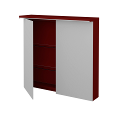 Dřevojas - Dvoudveřová galerka MAJESTY GA2OE 80 - L07 Červená vysoký lesk (129491)