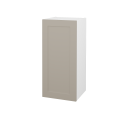 Dřevojas - Horní skříňka PORTO SYD 35 - N01 Bílá lesk / Úchytka T00 (bez úchytky) / L04 Béžová vysoký lesk / Levé (569785XL)