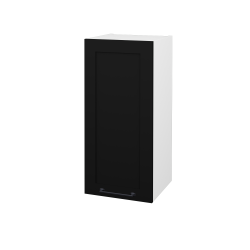 Dřevojas - Horní skříňka PORTO SYD 35 - N01 Bílá lesk / Úchytka T37 / L17 Černá vysoký lesk / Levé (569778OL)