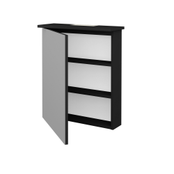 Dřevojas - Jednodveřová galerka SANI GAO 60 - L03 Antracit vysoký lesk / Levé (236687)