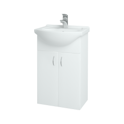 Dřevojas - Koupelnová skříňka PLUTO SZD2 50 - N01 Bílá lesk / N01 Bílá lesk (52310)