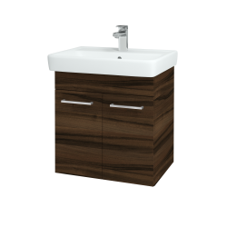 Dřevojas - Koupelnová skříňka Q DVEŘOVÉ SZD2 60 - D06 Ořech / Úchytka T04 / D06 Ořech (20579E)