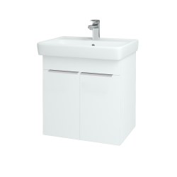 Dřevojas - Koupelnová skříňka Q DVEŘOVÉ SZD2 60 - N01 Bílá lesk / Úchytka T05 / L01 Bílá vysoký lesk (12734F)