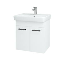 Dřevojas - Koupelnová skříňka Q DVEŘOVÉ SZD2 60 - N01 Bílá lesk / Úchytka T06 / L01 Bílá vysoký lesk (12734H)