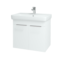 Dřevojas - Koupelnová skříňka Q DVEŘOVÉ SZD2 70 - N01 Bílá lesk / Úchytka T05 / L01 Bílá vysoký lesk (12635F)