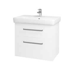 Dřevojas - Koupelnová skříňka Q MAX SZZ2 70 - N01 Bílá lesk / Úchytka T01 / L01 Bílá vysoký lesk (60155A)