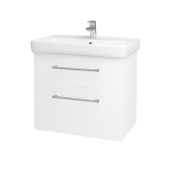 Dřevojas - Koupelnová skříňka Q MAX SZZ2 70 - N01 Bílá lesk / Úchytka T03 / L01 Bílá vysoký lesk (60155C)