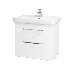 Dřevojas - Koupelnová skříňka Q MAX SZZ2 70 - N01 Bílá lesk / Úchytka T04 / L01 Bílá vysoký lesk (60155E)