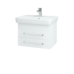 Dřevojas - Koupelnová skříňka Q ZÁSUVKOVÉ SZZ2 60 - N01 Bílá lesk / Úchytka T01 / L01 Bílá vysoký lesk (72721A)