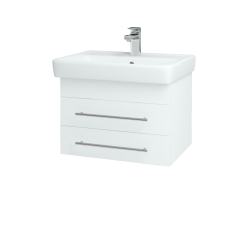 Dřevojas - Koupelnová skříňka Q ZÁSUVKOVÉ SZZ2 60 - N01 Bílá lesk / Úchytka T02 / L01 Bílá vysoký lesk (72721B)