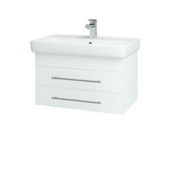 Dřevojas - Koupelnová skříňka Q ZÁSUVKOVÉ SZZ2 70 - N01 Bílá lesk / Úchytka T02 / L01 Bílá vysoký lesk (72622B)