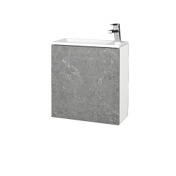Dřevojas - Koupelnová skříňka VARIANTE SZD 50 umyvadlo Zoom - N01 Bílá lesk / D20 Galaxy / Levé (328146)
