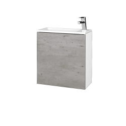 Dřevojas - Koupelnová skříňka VARIANTE SZD 50 umyvadlo Zoom - N01 Bílá lesk / D25 Teak / Pravé (532376P)