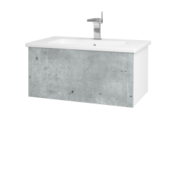 Dřevojas - Koupelnová skříňka VARIANTE SZZ 80 (umyvadlo Euphoria) - N01 Bílá lesk / D01 Beton (159900)