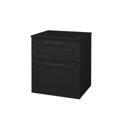 Dřevojas - Nízká skříň s košem na prádlo PORTO SNZ2K 50 - L03 Antracit vysoký lesk / Úchytka T37 / L03 Antracit vysoký lesk (568177O)