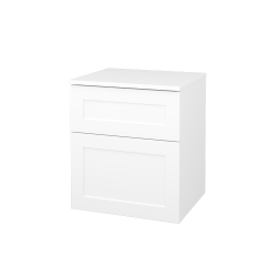 Dřevojas - Nízká skříň s košem na prádlo PORTO SNZ2K 50 - N01 Bílá lesk / Úchytka T00 (bez úchytky) / M01 Bílá mat (567378X)