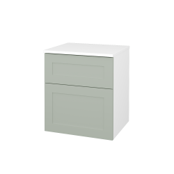 Dřevojas - Nízká skříň s košem na prádlo PORTO SNZ2K 50 - N01 Bílá lesk / Úchytka T00 (bez úchytky) / M20 Mint grey mat (567323X)