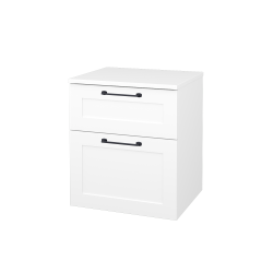 Dřevojas - Nízká skříň s košem na prádlo PORTO SNZ2K 50 - N01 Bílá lesk / Úchytka T37 / L01 Bílá vysoký lesk (567644O)