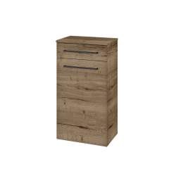 Dřevojas - Nízká skříňka s košem na prádlo DOS SNDKZ 50 - D21 Tobacco / Úchytka T06 / D21 Tobacco (279851H)