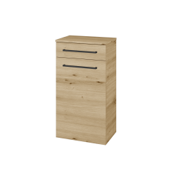 Dřevojas - Nízká skříňka s košem na prádlo DOS SNDKZ 50 - D22 Karamel / Úchytka T06 / D22 Karamel (461379H)