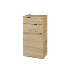 Dřevojas - Nízká skříňka s košem na prádlo DOS SNDKZ 50 - D22 Karamel / Úchytka T07 / D22 Karamel (461379I)