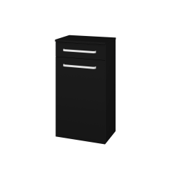 Dřevojas - Nízká skříňka s košem na prádlo DOS SNDKZ 50 - L17 Černá vysoký lesk / Úchytka T01 / L17 Černá vysoký lesk (461485A)