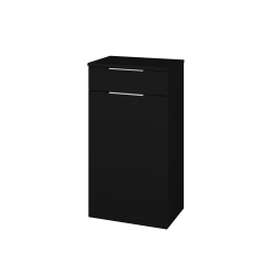 Dřevojas - Nízká skříňka s košem na prádlo DOS SNDKZ 50 - L17 Černá vysoký lesk / Úchytka T05 / L17 Černá vysoký lesk (461485F)