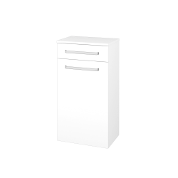 Dřevojas - Nízká skříňka s košem na prádlo DOS SNDKZ 50 - N01 Bílá lesk / Úchytka T01 / L01 Bílá vysoký lesk (63095A)