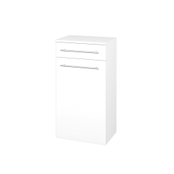 Dřevojas - Nízká skříňka s košem na prádlo DOS SNDKZ 50 - N01 Bílá lesk / Úchytka T02 / N01 Bílá lesk (211226B)