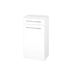 Dřevojas - Nízká skříňka s košem na prádlo DOS SNDKZ 50 - N01 Bílá lesk / Úchytka T04 / L01 Bílá vysoký lesk (63095E)