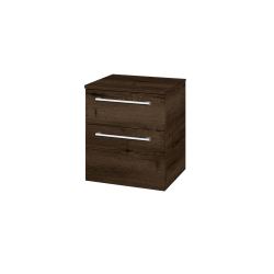 Dřevojas - Nízká skříňka s košem na prádlo DOS SNZ2K  50 - D21 Tobacco / Úchytka T03 / D21 Tobacco (279936C)