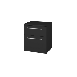 Dřevojas - Nízká skříňka s košem na prádlo DOS SNZ2K  50 - L03 Antracit vysoký lesk / Úchytka T04 / L03 Antracit vysoký lesk (63408E)