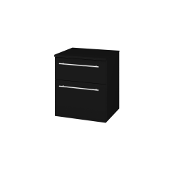 Dřevojas - Nízká skříňka s košem na prádlo DOS SNZ2K  50 - L17 Černá vysoký lesk / Úchytka T02 / L17 Černá vysoký lesk (461836B)