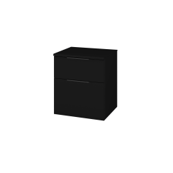 Dřevojas - Nízká skříňka s košem na prádlo DOS SNZ2K  50 - L17 Černá vysoký lesk / Úchytka T07 / L17 Černá vysoký lesk (461836I)