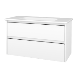 Dřevojas - Skříňka pod umyvadlo BONO SZZ2 100 (umyvadlo Euphoria) - N01 Bílá lesk / Úchytka T33 - černá mat / N01 Bílá lesk (749538J)
