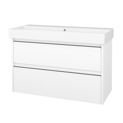 Dřevojas - Skříňka pod umyvadlo BONO SZZ2 100 (umyvadlo Glance) - N01 Bílá lesk / Úchytka T33 - černá mat / N01 Bílá lesk (762858J)